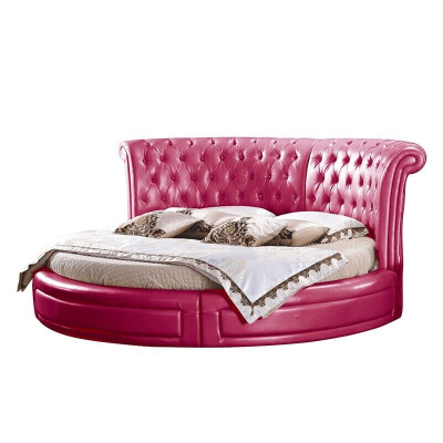 Rundes Klassisches Bett Chesterfield Betten Polster Runde Betten Leder