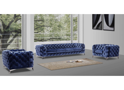 Sofa Chesterfield Couch Polster XXL Big Garnitur Textil 3+3 designer Couchen