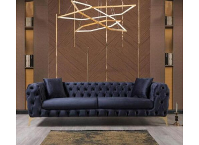 Dreisitzer Sofa Luxus Chesterfield 3 Sitzer Couches Blau Sofas Samt Neu Couch