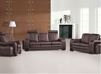 Sofagarnitur Couch 3+2+1 Set Polster Leder Sofa Wohnzimmer Sitz Garnituren