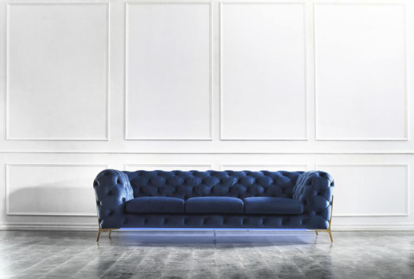 Chesterfield Samt Couch Sofa Polster Sofagarnitur Garnituren XXL Big Couch