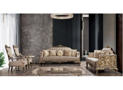 Sofagarnitur 3+3+1+1 Sitzer Couchtisch Klassiker Designer Luxus Wohnzimmer Set