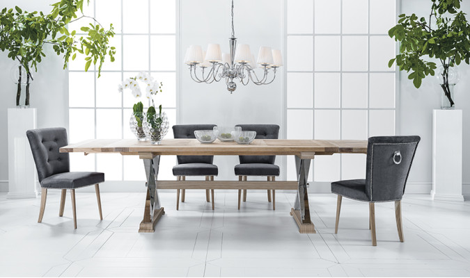 Chesterfield Designer Stuhl mit Klopfer Lehnstühle Esszimmer Polstersitzer