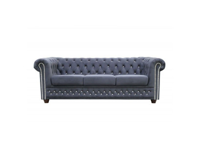 Chesterfield Sofagarnitur 3+2+1 Schlafsofa Sofa Couch Polster Leder Sofas Bett