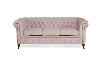Klassische Chesterfield Möbel 3 Sitzer Couch Textil Stoff Sofa Edles Design Neu