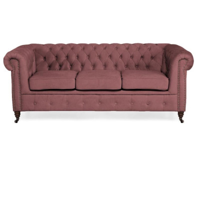 Klassische Möbel Chesterfield 3 Sitzer Couch Textil Stoff Sofa Edles Design Neu
