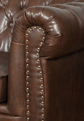 Chesterfield 3 Sitzer Sofa Ledersofa Couch Polster Sitz Sofas Dreisitzer