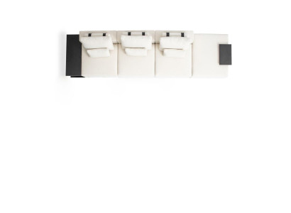 Weißer Fünfsitzer Textilsofa Wohnzimmermöbel Polstersofa Relaxsitzer Sofa