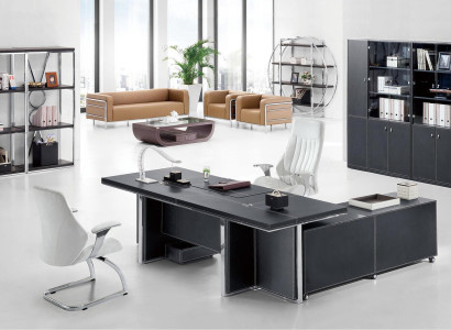 Büro Set 2tlg. Chef Schreibtisch Aktenschrank Arbeitszimmer Einrichtung