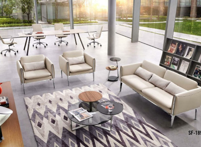 Büroeinrichtung Polster Sitz Sofa Möbel Garnitur 3+1+1 Sitz Gruppe Couchtisch