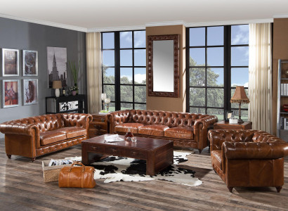 Sofagarnitur 3tlg. Garnitur Set Ledersofa Couch Wohnlandschaft Garnitur Sofa Neu