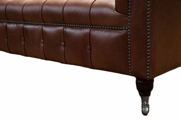 Chesterfield Sofa Dreisitzer Vintage Couches big xxl Braun Textil Leder