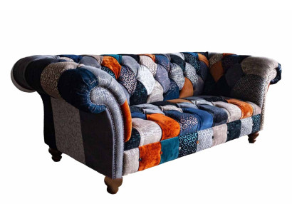Designer-Dreisitzer-Sofa im Chesterfield-Stil mit luxuriösen Mustern