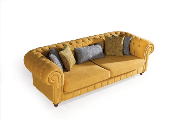 Stilvoller Sofa Set Designer Dreisitzer Luxus Sessel Sofagarnitur 3tlg