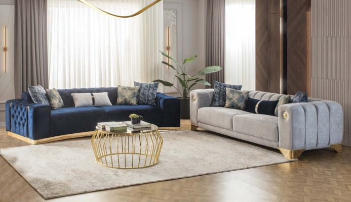 Polstersofa 4-Sitzer Sofa Textil Sitz luxuriöse Design Sofas Modern