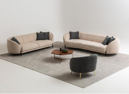 Sofagarnitur 4 3 1 Sitzer Wohnzimmer Komplett Sofas Set Beige Modern Set