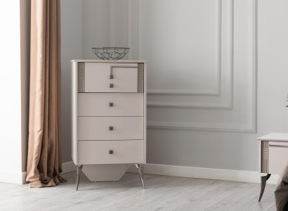 Wohnzimmer Weiße Kommode 4x Schubladen Holzkommode Holzschrank Möbel