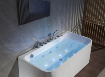 Badewanne Jacuzzi Whirlpool Massagedüsen Led Ergonomisch Entspannung Wanne