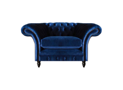 Blau Chesterfield Sessel Luxus Design Polster Stoff Neu Wohnzimmer Einrichtung