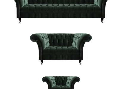 Sofagarnitur Sofas Polstermöbel Sessel Zweisitzer mit Viersitzer Chesterfield