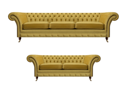 Wohnzimmer Modern Chesterfield Dreisitzer mit Zweisitzer Sofas Sofagarnitur