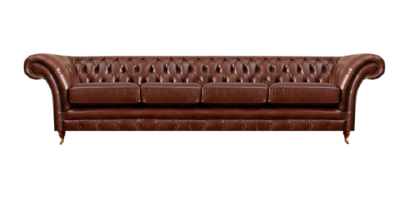 Braun Sofa Viersitzer Chesterfield Couch Wohnzimmer Polstermöbel Neu