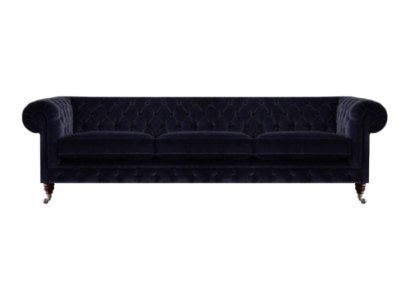 Blau Sofa Dreisitzer Wohnzimmer Polstermöbel Sofas Textil Polster Chesterfield