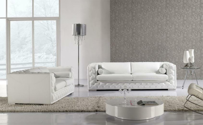 Ledersofa Couch Wohnlandschaft 3+2 Sitzer Garnitur Design Deko Modern Sofa