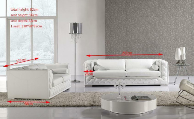 Ledersofa Couch Wohnlandschaft 3+2 Sitzer Garnitur Design Deko Modern Sofa