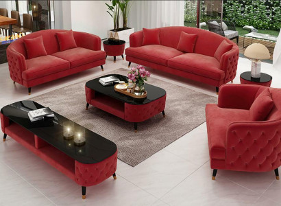 Sofagarnitur Set 3+2+1 Sitzer Couchtisch Sideboard Garnitur Design Moderne 7tlg