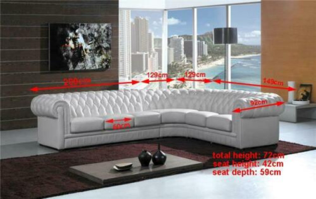 Ledersofa Ecksofa Couch Chesterfield Polster Eckgarnitur Sofa Couchen