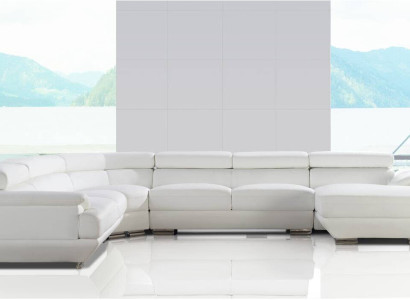Design Ecksofa Leder Sofa Couch Polster Eck Wohnlandschaft Sitz Garnitur