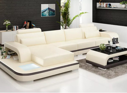 Design Wohnlandschaft Ecksofa Polster Eckgarnitur Ledersofa Luxus Sitzgarnitur