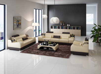 Design Couch Polster Sofas Leder Modern Sofagarnitur 3 Sitzer Dreisitzer