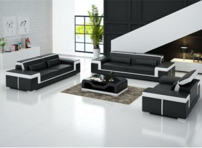 Design Polster Sitz Couch 3 Sitzer Garnitur Sofa Sofas Couchen Deko Leder
