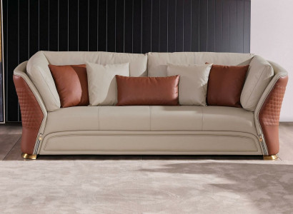 Wohnlandschaft Sofas Couch Polster Sofa 3 Sitzer Garnitur Ledersofa Modern Neu
