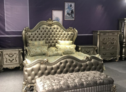 Bett Design Doppelbett Betten Luxus Klassiker Barock Rokoko Chestgerfield