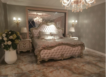 Chesterfield Doppelbett Bett Ehebett Design Luxus Betten Barock Antik Stil