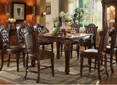 Designer Esszimmer Möbel Rechteckiger Holz Tisch  x8 Stühle 9tlg. Set