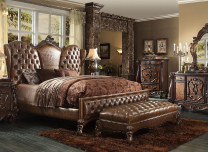 Chesterfield Lederbett Bett Betten Polster Design Doppelbett 180x200cm
