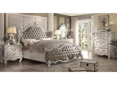 Design Luxus Schlafzimmer Set Bett Deko 2x Nachttische Kommode Garnitur