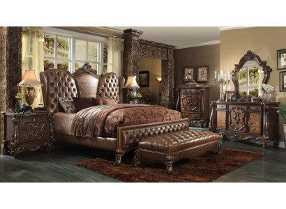 Design Schlafzimmer 6 tlg. Schlafzimmer Komplett Deko Set Bett Nachttisch