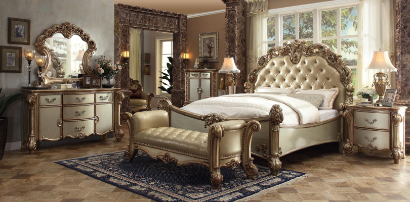 Schlafzimmer Set Komplett Möbel Nachttische Kommode Bett 7 tlg. Holz