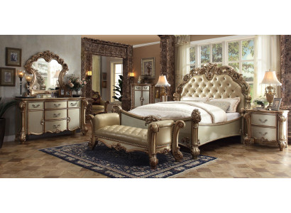 Schlafzimmer Set Komplett Möbel Nachttische Kommode Bett 7 tlg. Holz