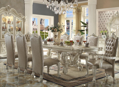 Barock Stil Esszimmer Garnitur Luxuriöser Esstisch 8x Stühle Anrichte Spiegel