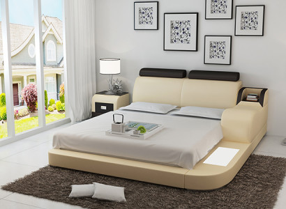 Bett Design Luxus Luxus Betten Leder Modernes Schlafzimmer 140/160/180 LB8813