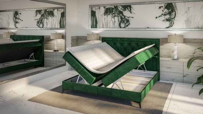 Luxus Polsterbett Boxspringbett Doppelbett Polster Stoff Design Bett Möbel
