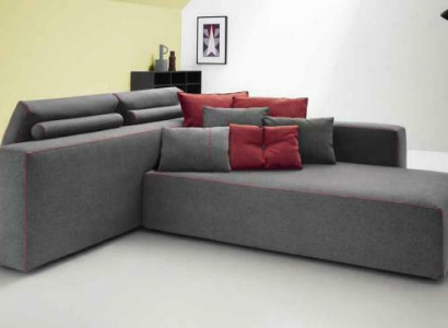 Sofa L-Form Textil Couch Ecke gepolstert Sitz Sofa Wohnzimmer modern alfitalia