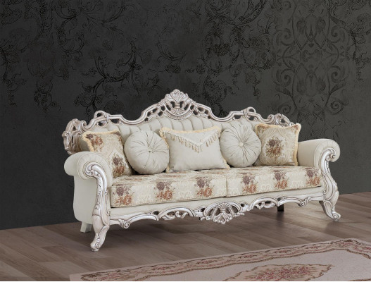 Luxus Dreisitzer Couch Polster Möbel Samt Barock Rokoko 3 Sitz Sofa