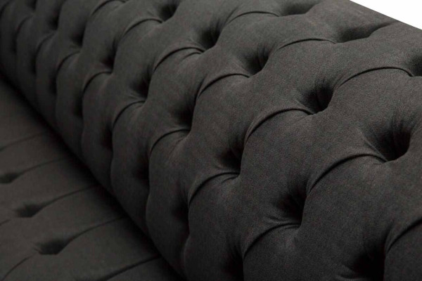 Chesterfield Sofa 4 Sitzer Schwarz Stoff Wohnzimmer Design Couch Polster